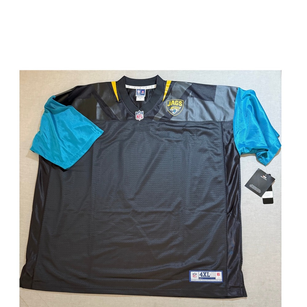 NFL Jaguars Pro Line‎ Black Teal Jersey Mens 4XL Football Blank Short Sleeve